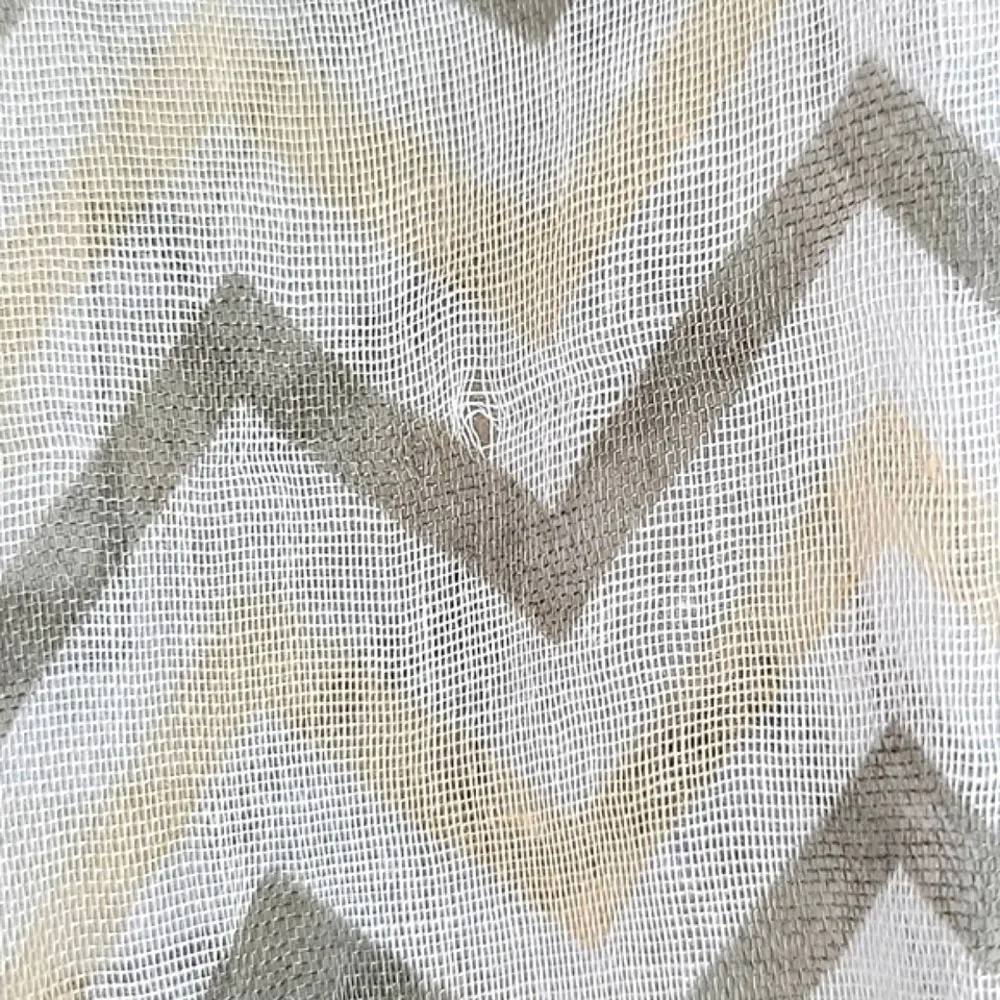 Casual White Cream Gray Striped Lightweight Infinity Scarf OS